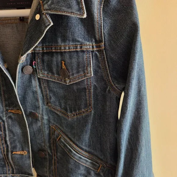 MARC JACOBS - WOMENS CROPPED DENIM JACKET USED WORN SIZE MEDIUM - Picture 4 of 5